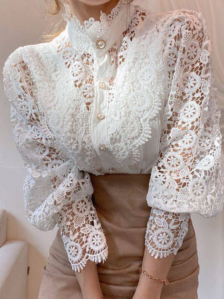 Aiertu Elegant Lace-Up Tassel Chic Blouses Shirts Summer Vintage Flora